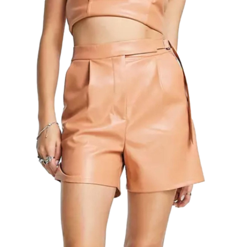 4TH + RECKLESS Women’s PU Tan Porte Short size extra small NWT
